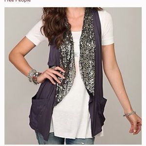 Free People Purple Sequin Vest Size Small